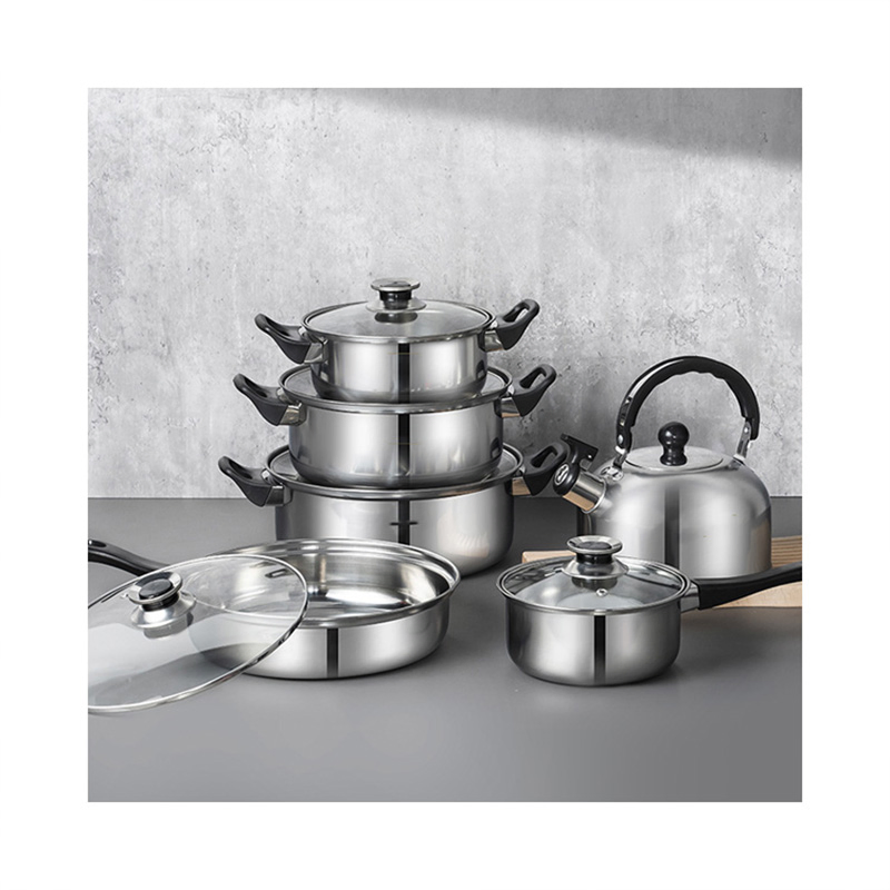 12PCS Pots for Cooking Set Removable Handle Stainless Steel Cooking Pot Set Non-Stick Cookware