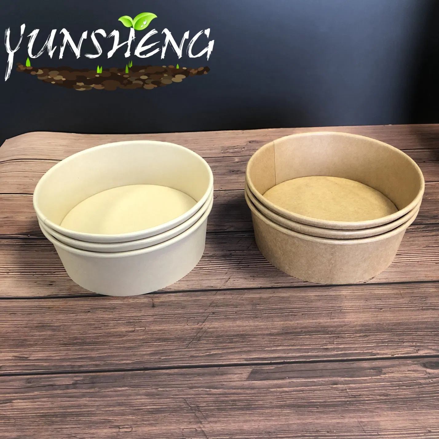 Disposable Biodegradable Hot Soup Bowl/Salad Bowl Which Made by Kraft or Bamboo Pulp
