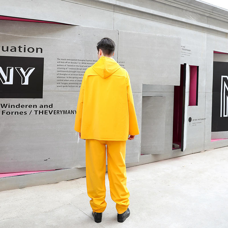 Rain Coat Heat -Seal Rubber Polyester Material Adult Rain Set Rain Jackets