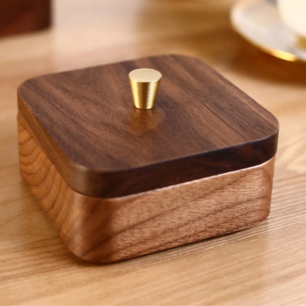 Dental Floss Storage Box, Wooden, Multi-Functional Storage Bl24693