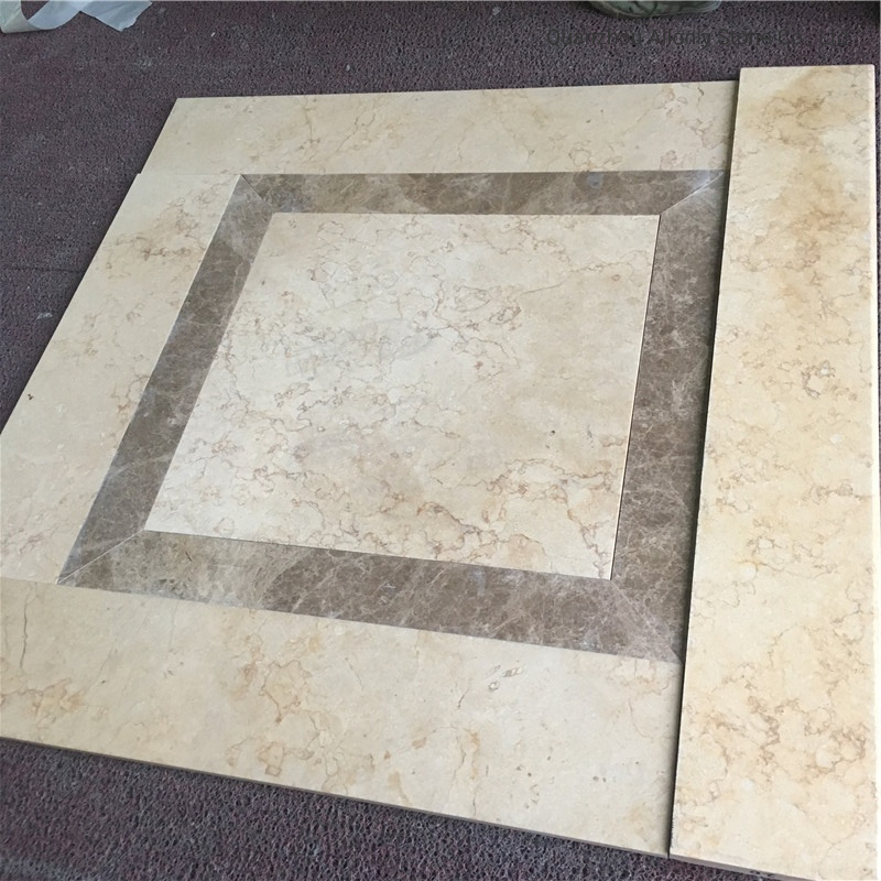 Cheap Sunny Yellow Waterject Stone Floor Tile and Marble Stair Design for Hotel Villa