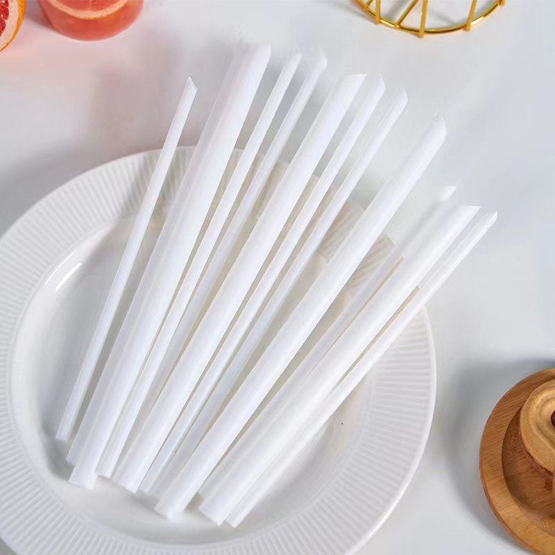 White Clear Color Straight Plastic Free Cornstarch PLA Drinking Straw