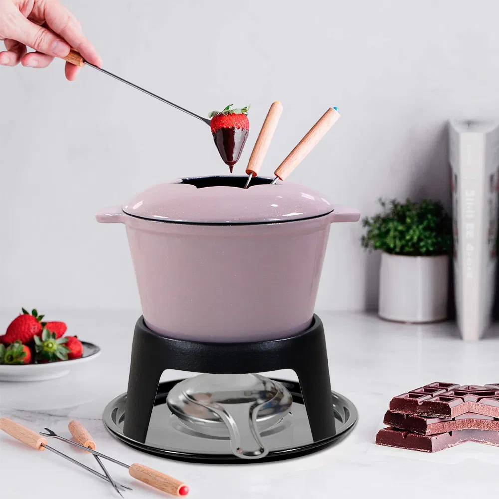 17cm Cast Iron Cheese Fondue Set - Ideal for European Gatherings