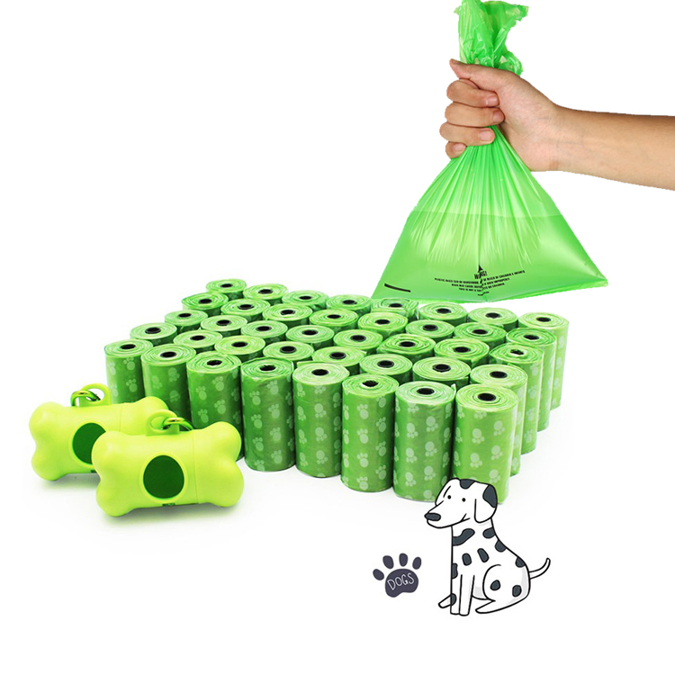 Wholesale Custom Print Logo Pet Dog Poop Bags Cheap Biodegradable Pet Waste Cleaning Poop Bags with Dispenser
