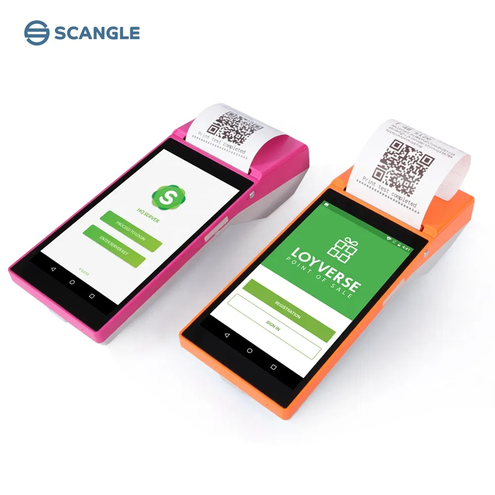 Scangle Cheap Portable Android Handheld POS Terminal /Mini POS Systems with 58mm Thermal Printer