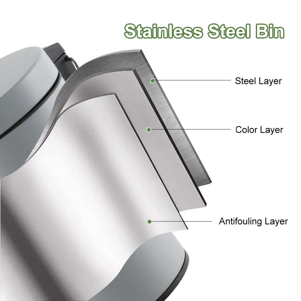 Customizable Round Stainless Steel Waste Bin with Foot Pedal