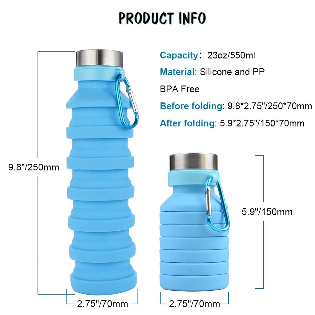 Mini Sport Silicone Portable Foldable Water Bottle