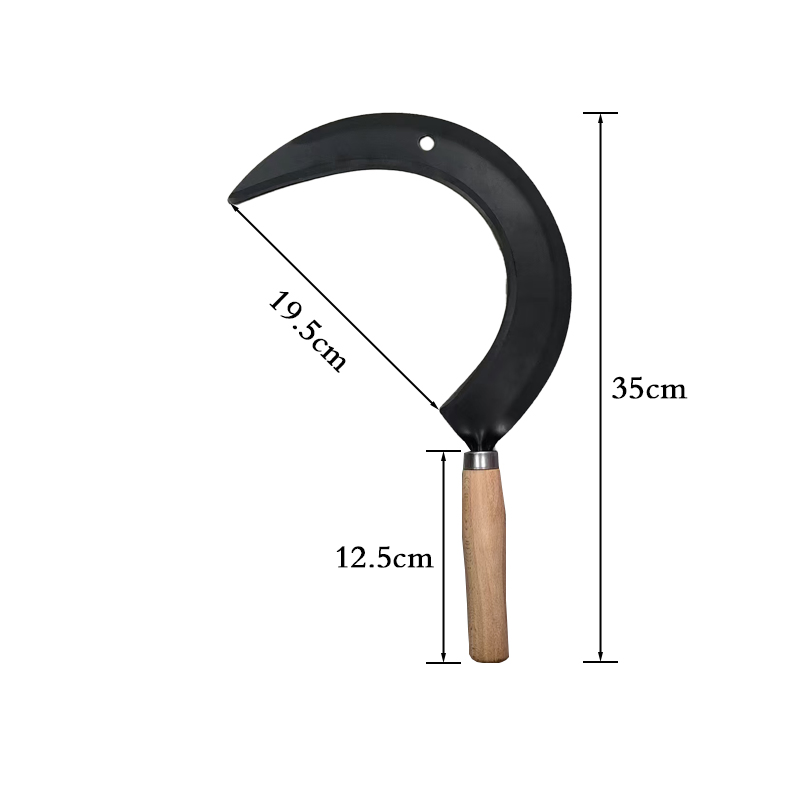 Household Cutting Grass and Wheat Sawtooth Sickle Wooden Handle Sickle