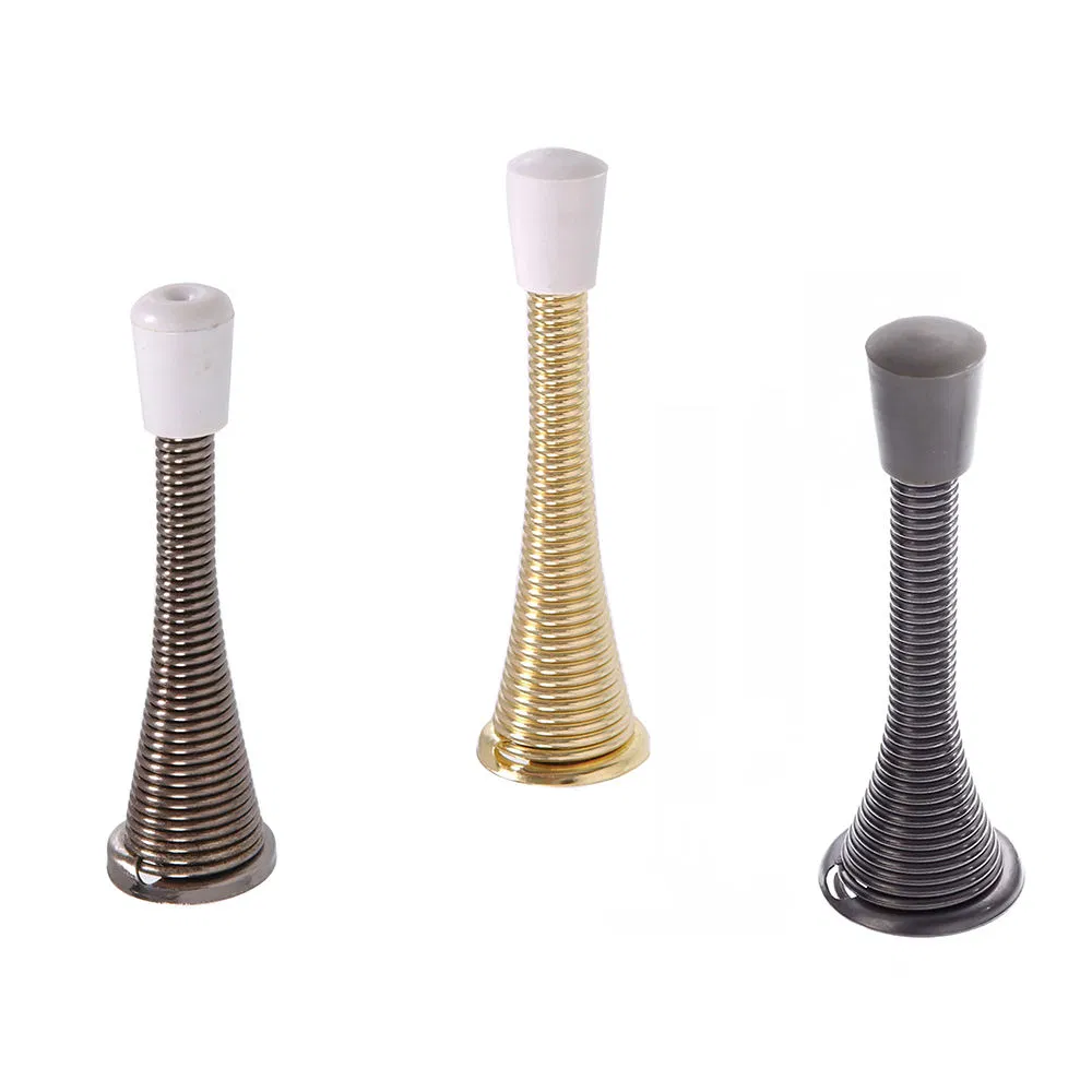 MD170L-Sc Steel Door Stop, Bright Nickel Finish