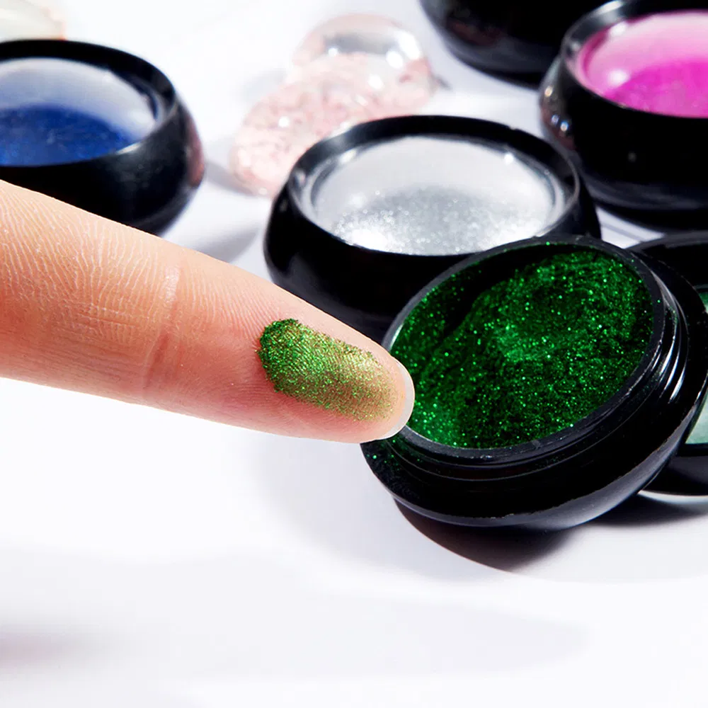 Chrome Nails Powder Nail Art Mirror Glitter Colorful Aurora Pearl Dust Magic Metallic UV Gel Polish Mirror Powder