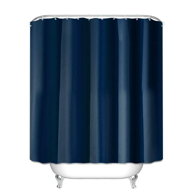 Simple Solid Color Waterproof Polyester Bathroom Shower Curtain
