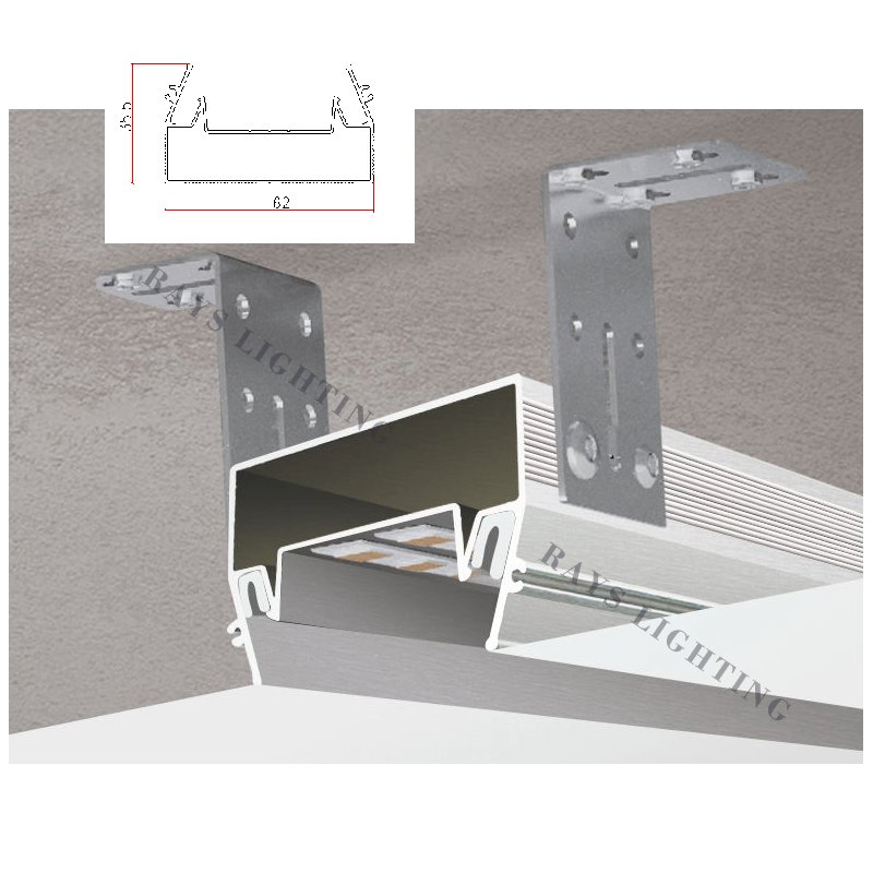 30mm 50mm Width Stretches Ceiling Lights Stretch Ceiling Aluminum Profile for LED Strip Lights