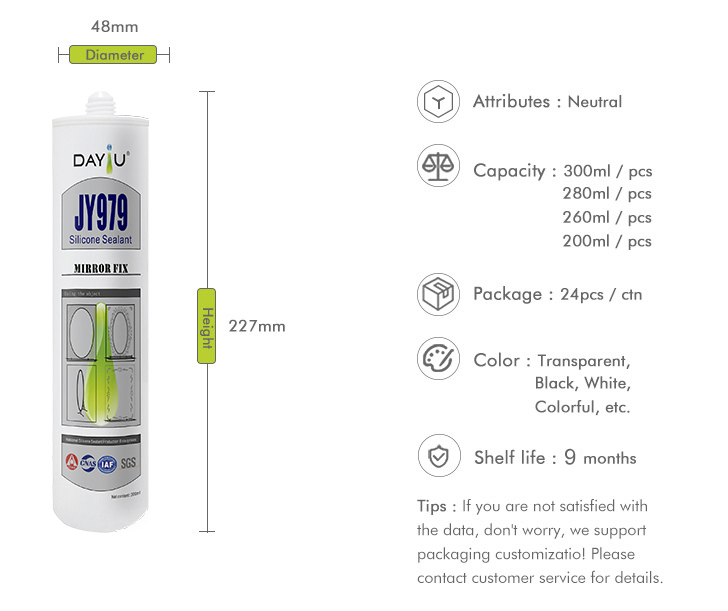 Transparent Silicone Sealant for Glass and Mirrors No Staining High Strength Bond Easy Application Durable & Flexible