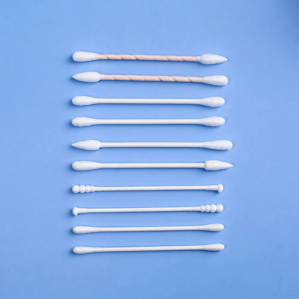 Disposable Single-Piece Individually Wrapped White Paper-Stick Cotton Swabs