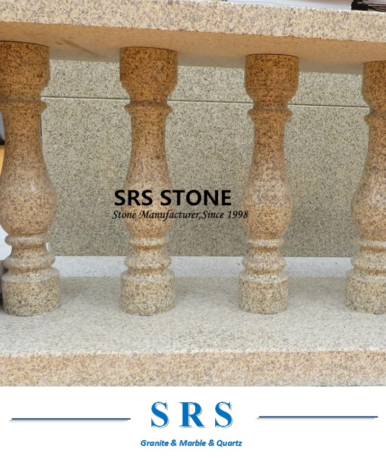 Natural Stone Beige/White Marble Granite Sandstone Stair Balusters with Railing Handrail