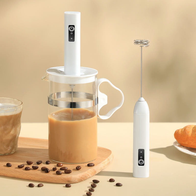 Factory Direct Stainless Steel Rechargeable USB Electric Milk Frother with Foam Cup