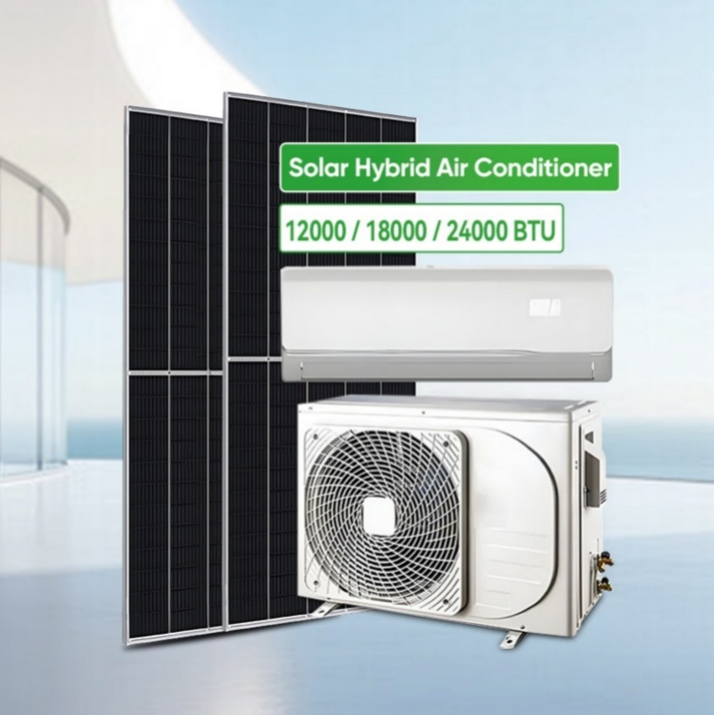 High Quality Deye Solar Air Conditioner 12000BTU 18000BTU 24000BTU Split Portable Air Conditioner AC/DC Hybrid Solar Power Air Conditioning System
