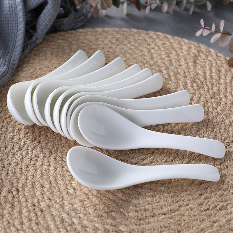 Spoon White-Color Porcelain Ceramics Kitchenware Tableware