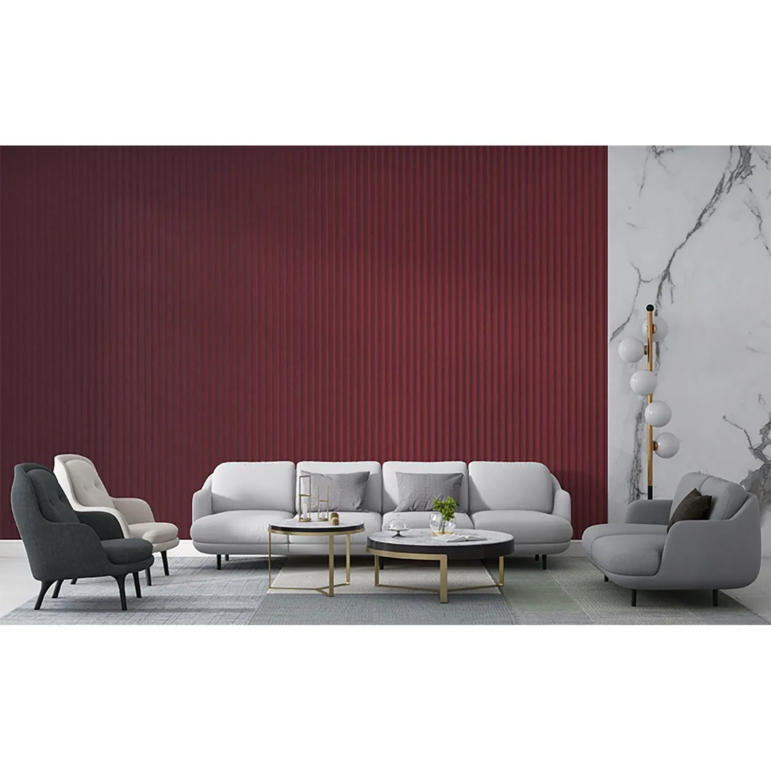 Moistureproof Acousticpanel Kuswave 3D Pet Lightweight Easy Install