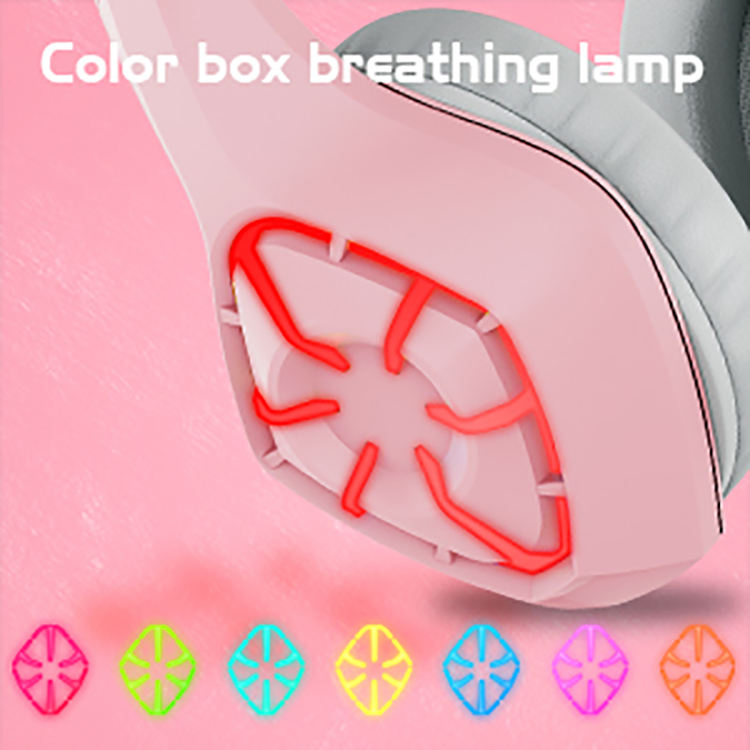 Игровая гарнитура с RGB-подсветкой и кошачьими ушками