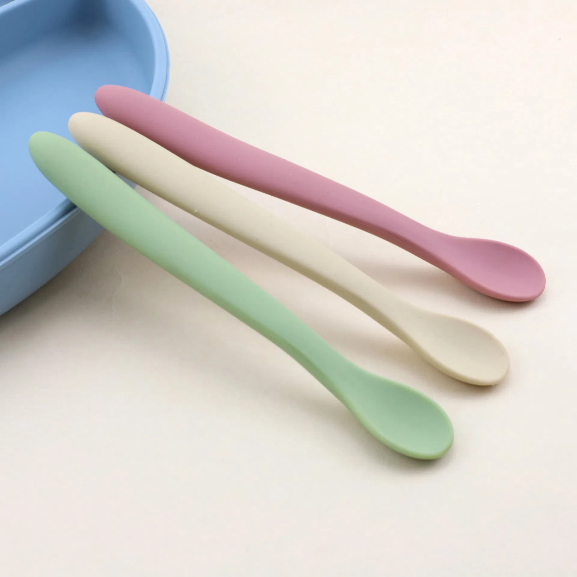 Customized Silicone Feeding Spoon for Baby Food Grade Silicone BPA Free for Complementary Food Certified Infant Silicone Spoon