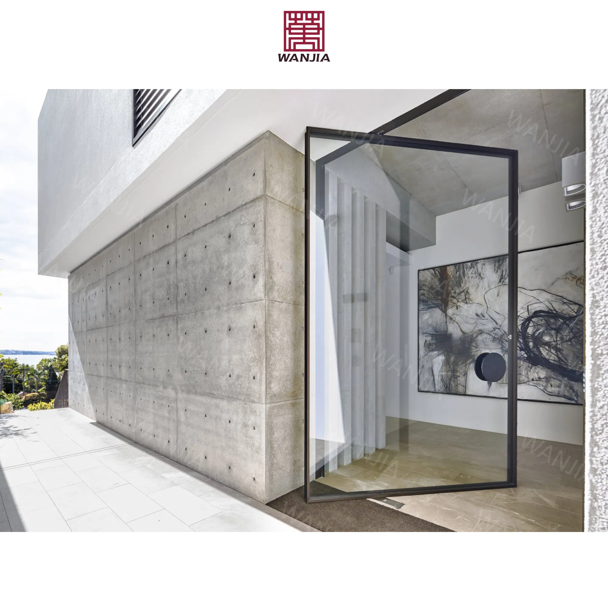 Integrity Supplier Exterior Entrance Pivot Front Door Aluminum Glass Entry Spring Door