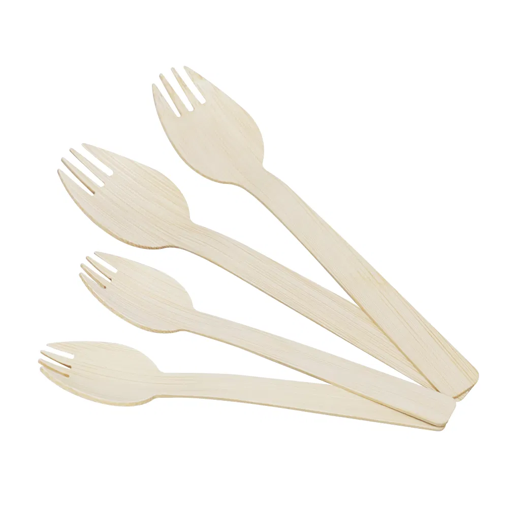 Hot Sale Eco-Friendly Camping Spork 100% Biodegradable Bamboo Fork and Spoon