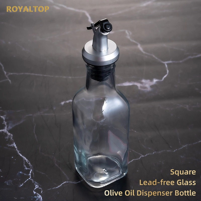 Home & Kitchen 150ml 250ml 500ml Square Glass Olive Oil Bottle Leak Proof Cooking Oil Dispenser for Salad Seasoning