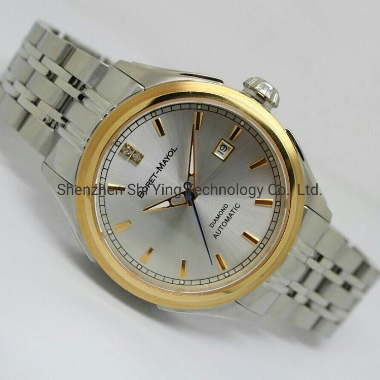 Luxury Swiss Movement Men's Waterproof Steel Sport Wrist Watch with Rubber Strap