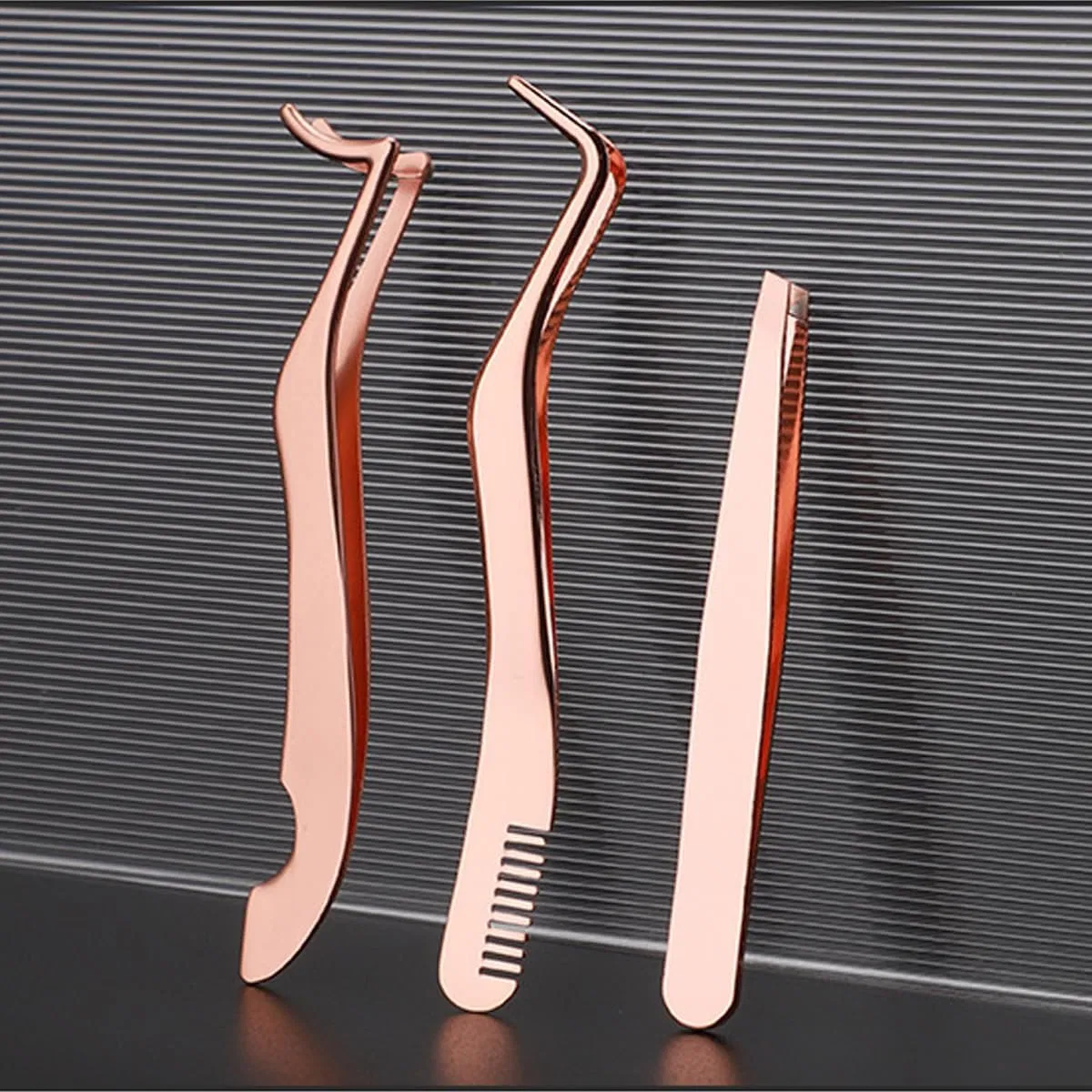 New Design 3PCS Eyelash Applicator Eyelash Tweezers Fake Lash Applicator Lash Tools Eyelash Extension Tweezers