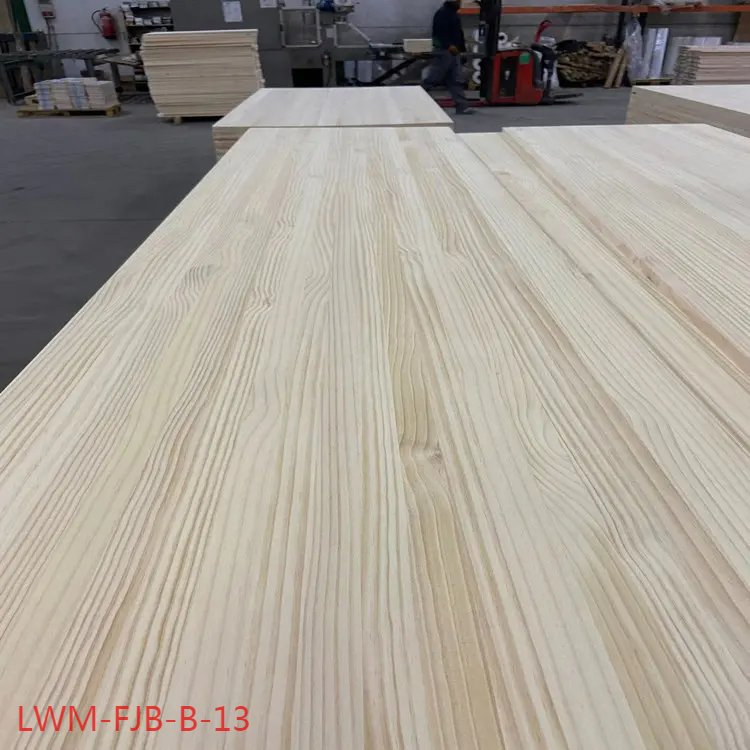Solid Wood Rubber Wood Finger Jointed Board Pine Finger Joint Board for Furniture Lwm-Fjb-B-13