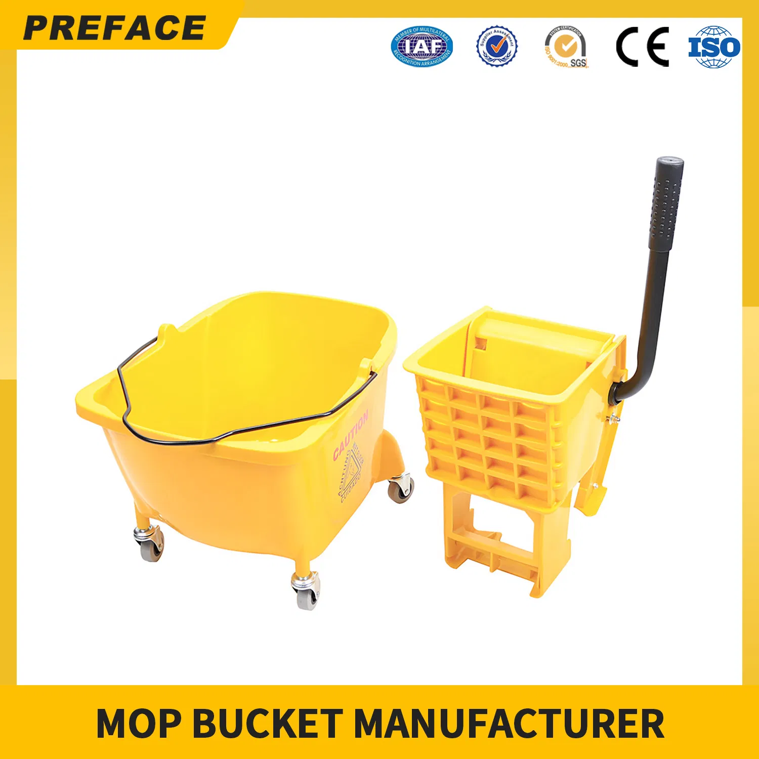 Custom Color Heavy Duty Commercial Foldable Rotating Floor Flat Plastic Spin Mop and Bucket System Set Supplier with Wringer Set