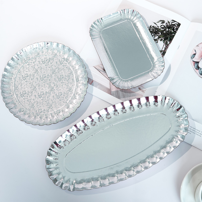 White Card Paper Dish Heavy-Duty Thickened Industrial Cardboard Paper Plates for Catering Parties