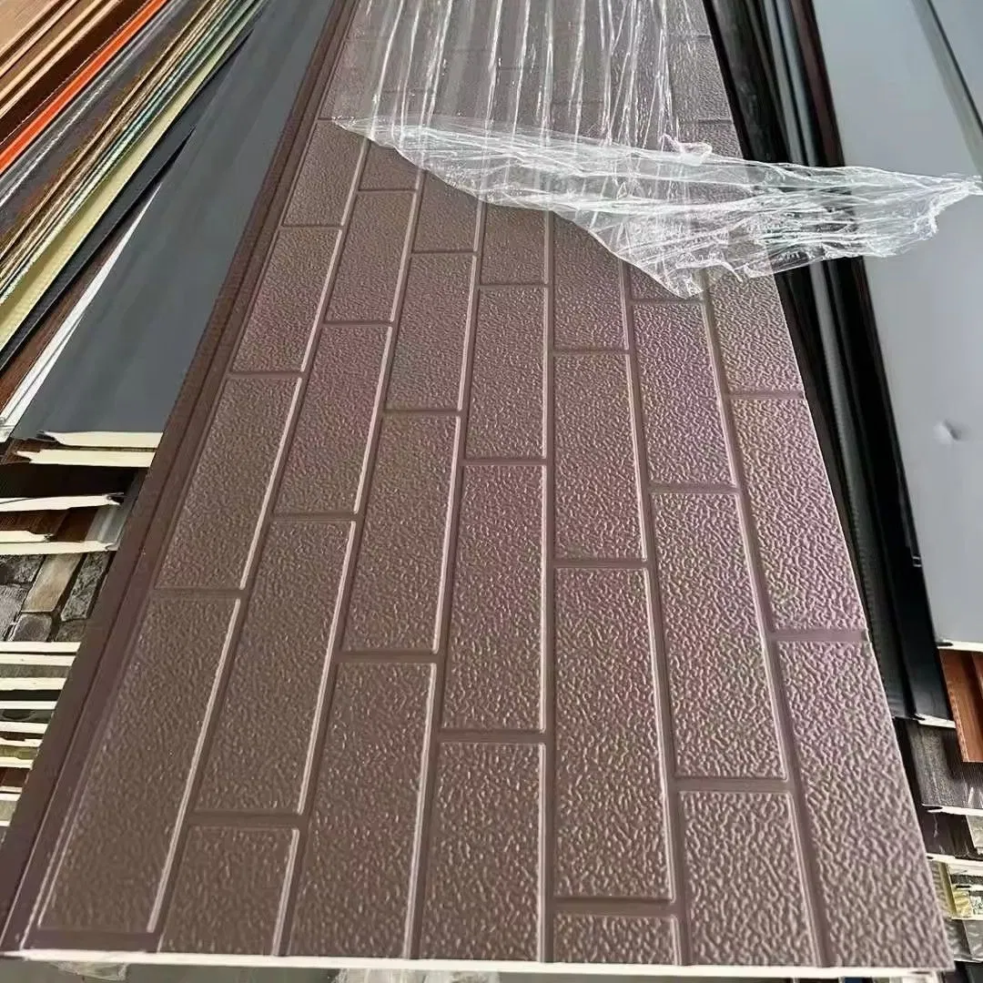 Insulated Exterior Siding Decorative Exterior Metal Fireproof PU Sandwich Foam Board Polyurethane Wall Panel