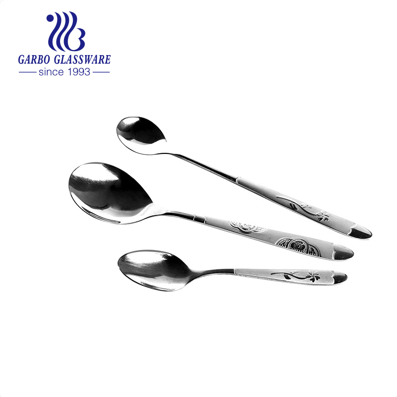 Home Use Food Grade Stainless Steel Spoon Set Dinner Spoon Silverware Spoon Matte Finishing Slotted Spoon Everyday Flatware Set