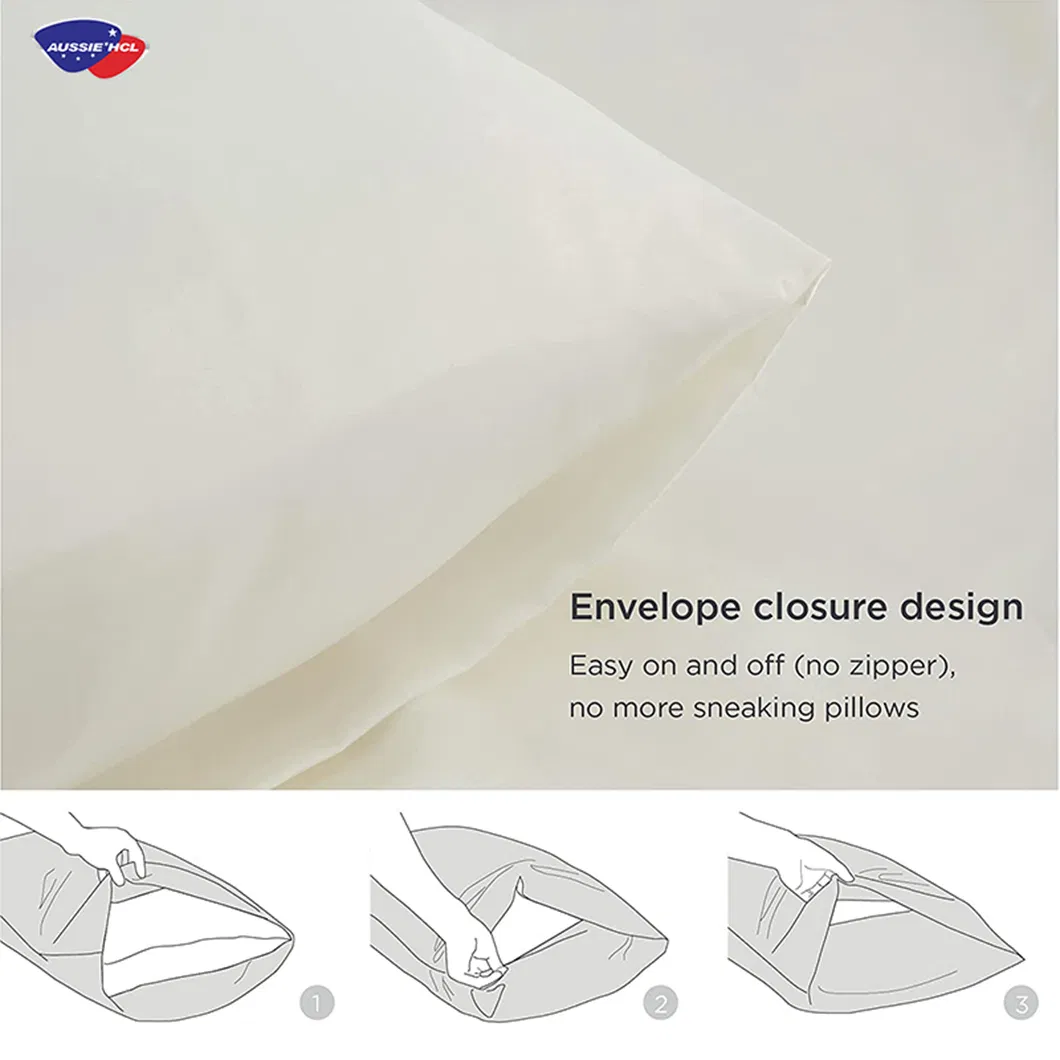 OEM&ODM Acceptable China Factory Wholesale Customized Satin Pillow Case Anti-Mite Silk Pillowcase Pillow Cover with Envelope Closure