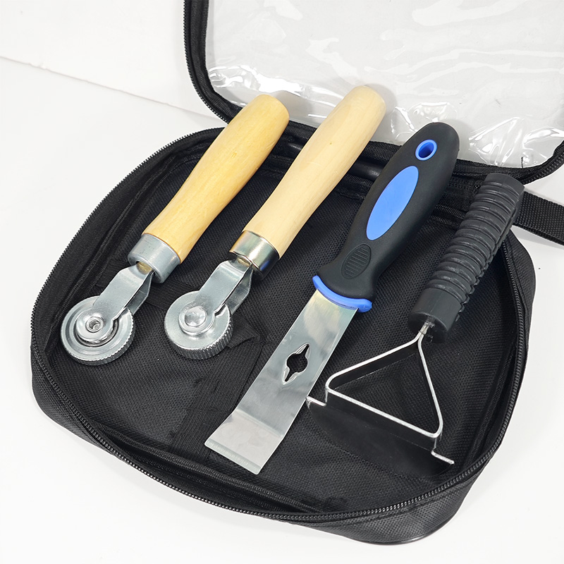 Wooden Handle Tire Repair Tools: Patches, Roller, Scraper, Rim Balance Weight Shovel