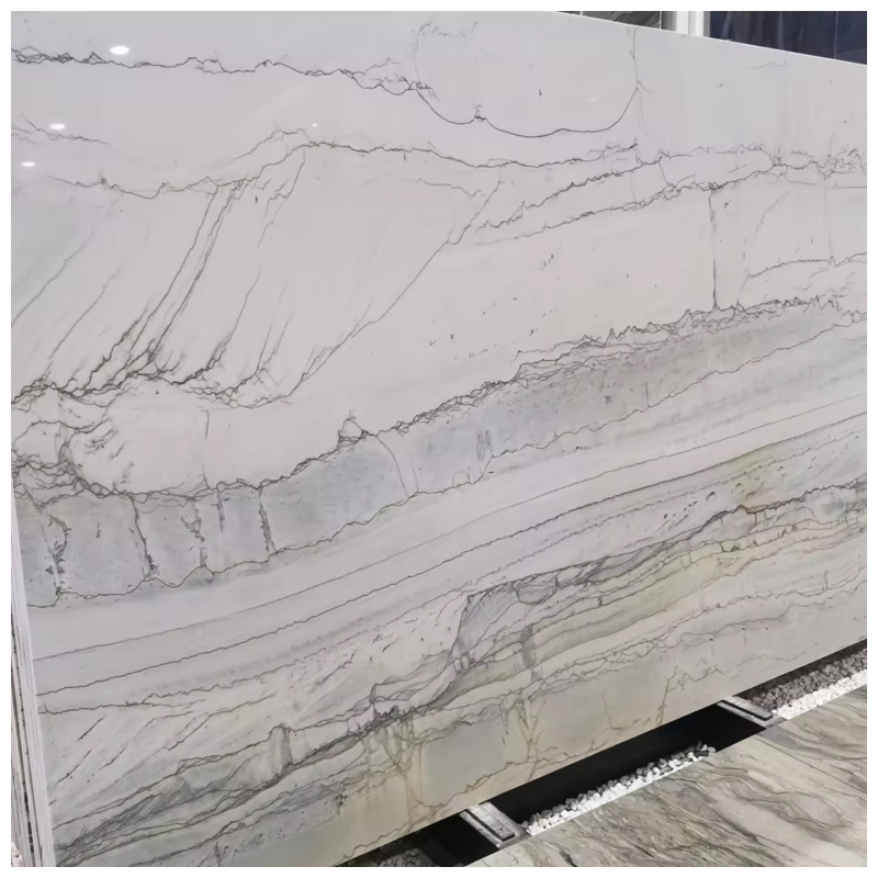 Brazilian Luxury White Macaubas Eoxitc Quartzite for Accent Wall and Countertops