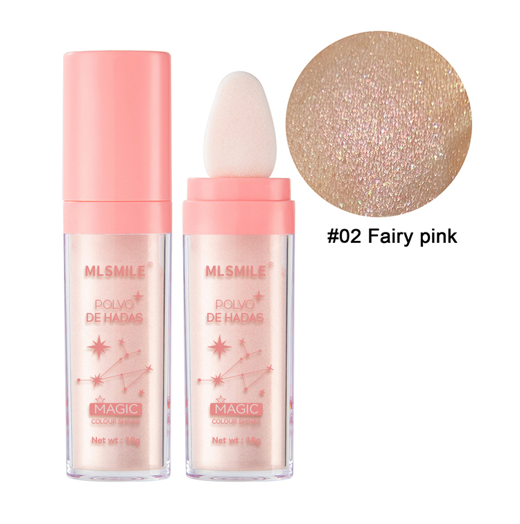 Highlighter Powder Cosmetic Contour Illuminator Glitter Fairy Pink Loose Powder High Gloss Pat Makeup Body Shimmer Bronzer Face Glitter Highlight Loose Powder