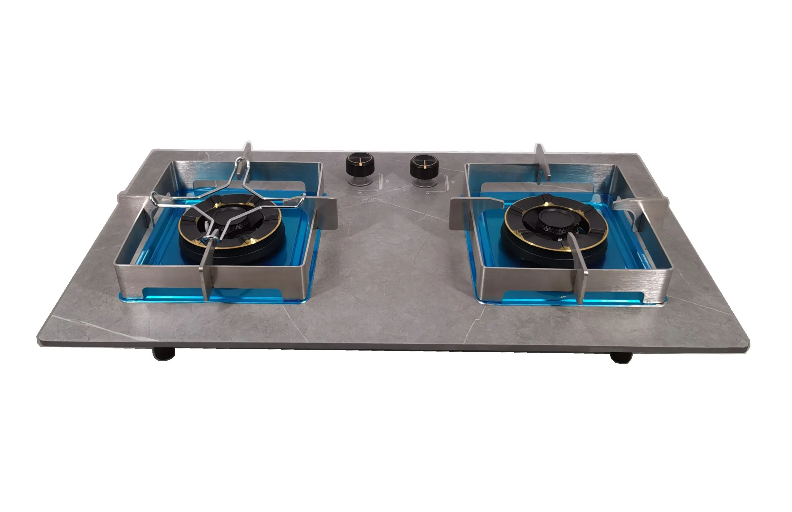 Goldk GS-163 Premium Quality Black 2 Burner Build-in Tempered Glass Gas Stove