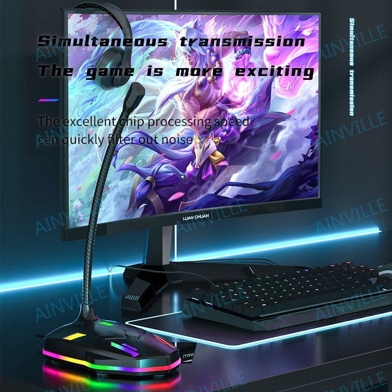 Cross-Border USB Capacitor Recording Gaming Desktop Conference Microphone