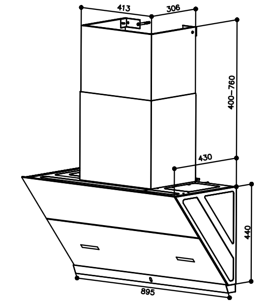 Factory-Made Black/White Side-Suction Cooker Range Hood