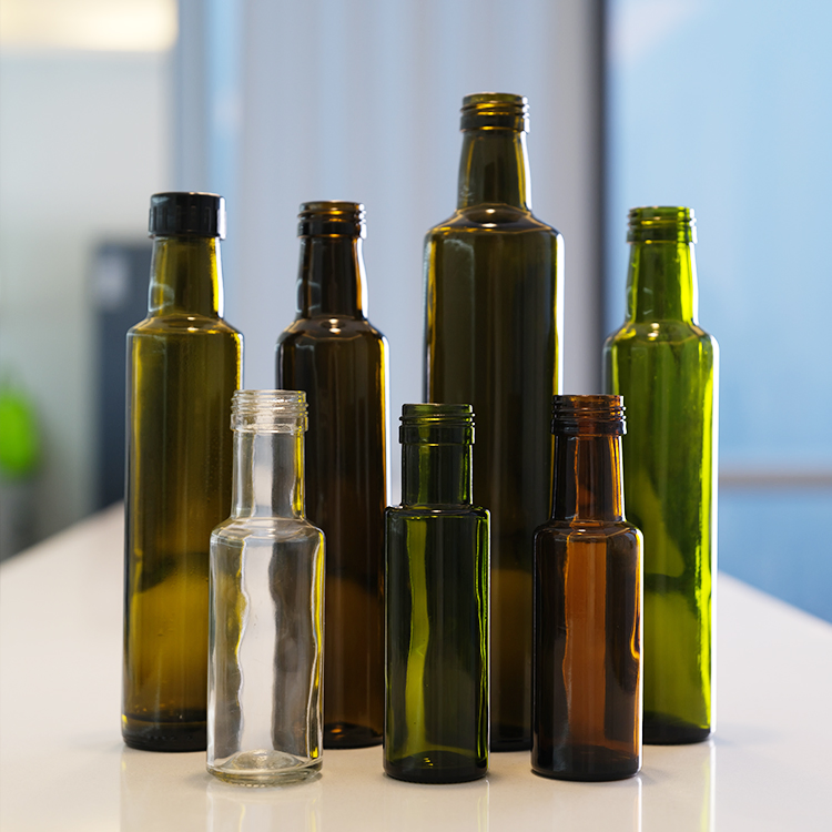 Elegant 500ml Dark Green Marasca Glass Olive Oil Dispenser