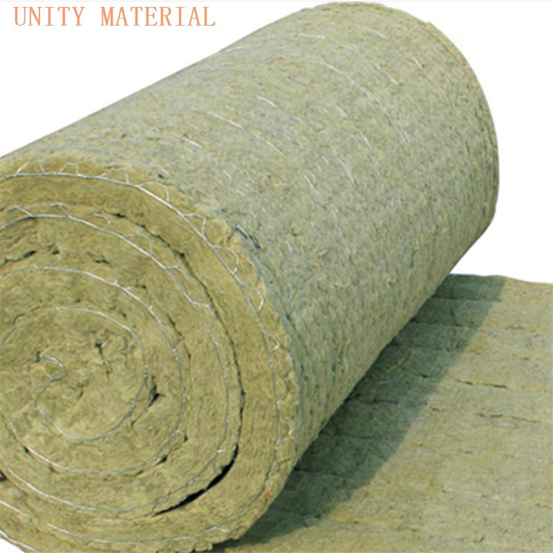 50mm 100mm Thickness 80 100 120 140kg/M3 Density Factory Price Rock Wool Blanket with Galvanized Wire Mesh for Pipe Lines Thermal Insulation