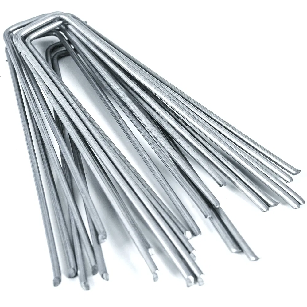 6" Strong Galvanised Ground Staples