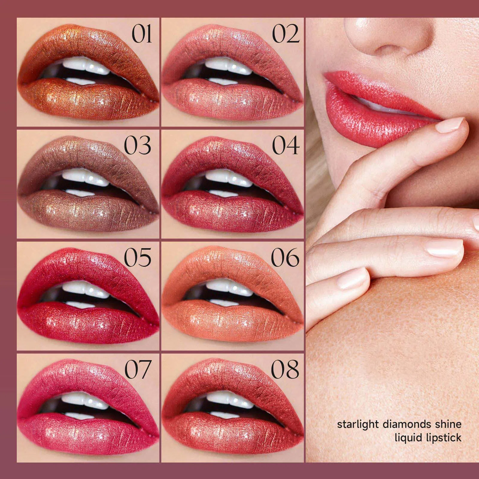 Wholesale Customization Starlight Diamond Professional Shine Metallic Glitter Comfortable Non Sticky Lip Gloss