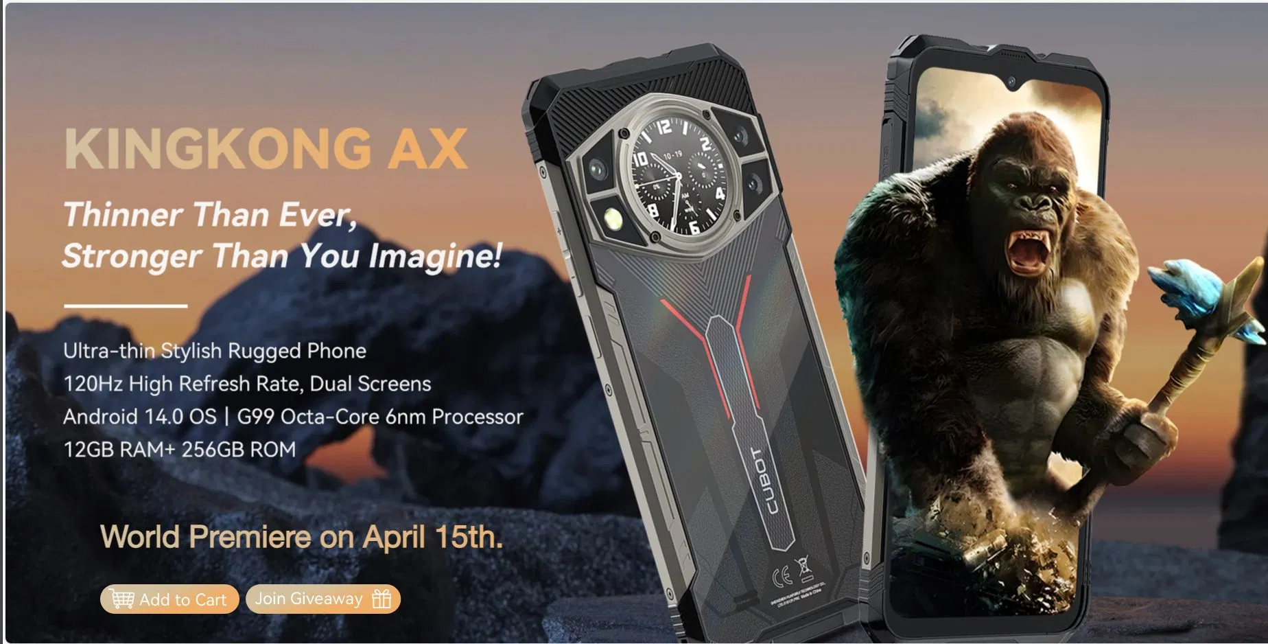 Cubot KINGKONG AX: защищенный смартфон с двумя экранами