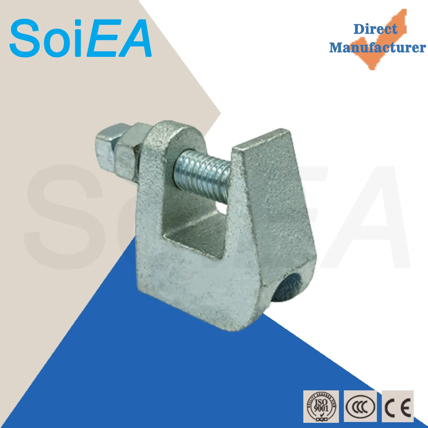 M8 Hole Compact Ss Heavy Duty Clamp Angle Adapter Malleable Cast Top Lifting Scaffolding Steel Square Headed Clamp Beams