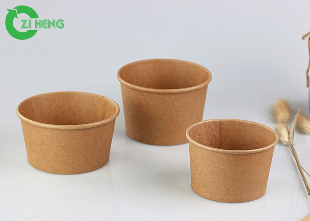 Customized Disposable Kraft Paper Salad Rice Noodle Bowl