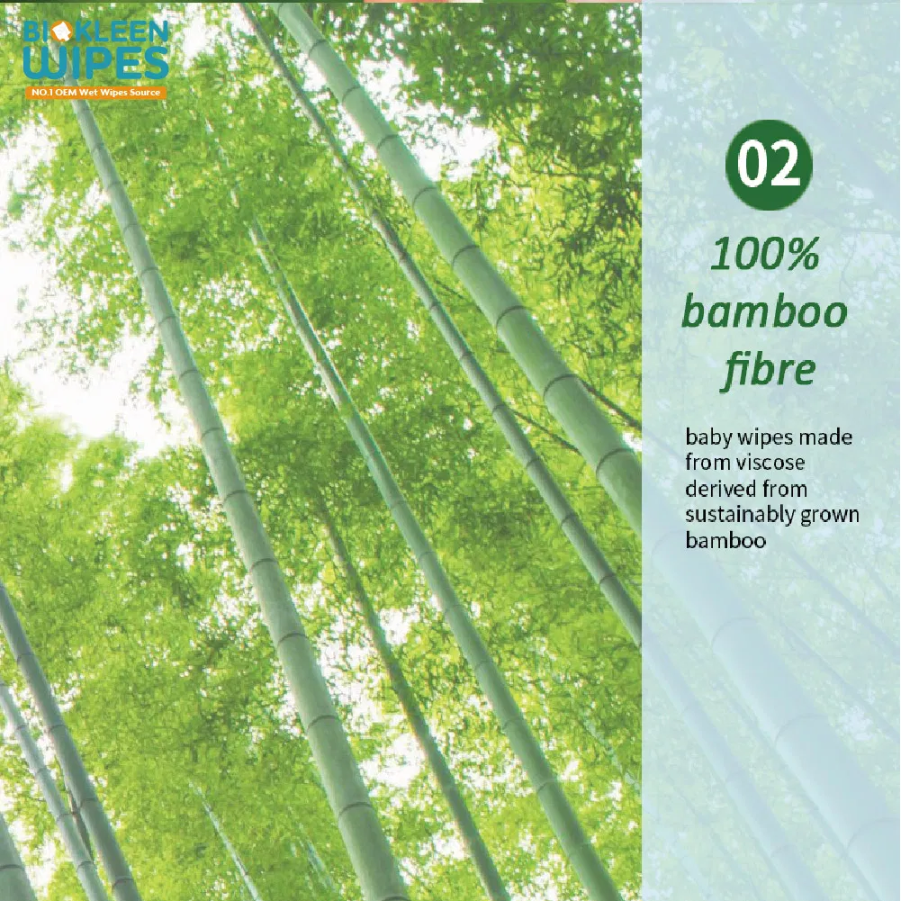 Biokleen Oem Odm Manufacturer Customization 80pcs Eco Friendly Organic Biodegradable Bamboo Sensitive Skin Hand Cleaning 100% Natural Baby Wet Wipes